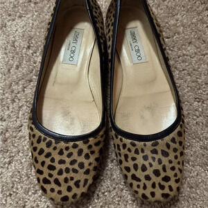 Jimmy Choo Cheetah Print Ponyhair Flats Authentic